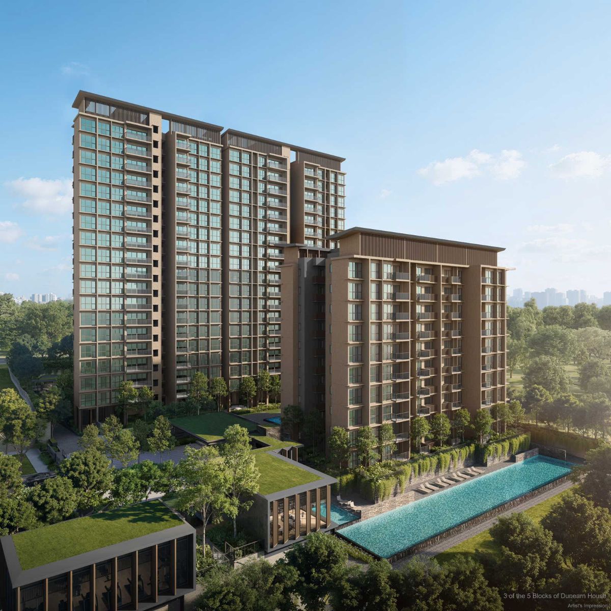 Aerial view — Dunearn House (Artist's Impression)
